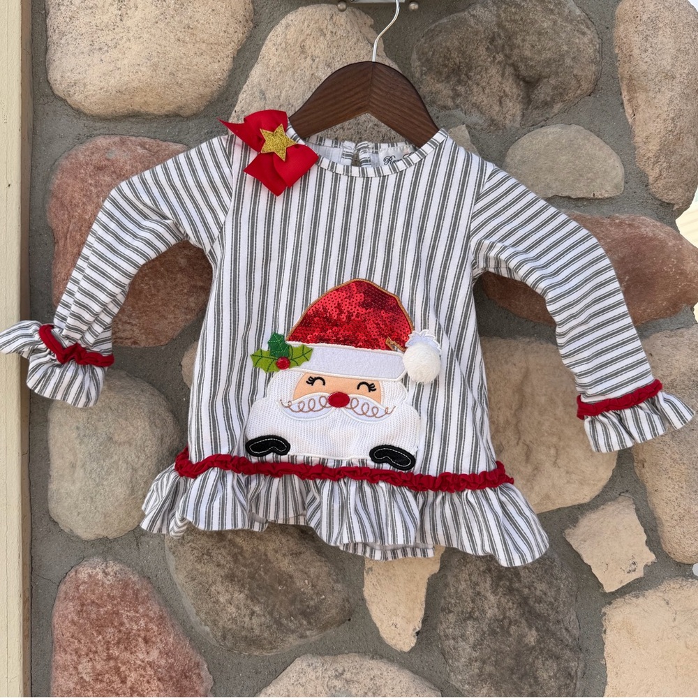 Rare Editions Gray and White Striped Tunic